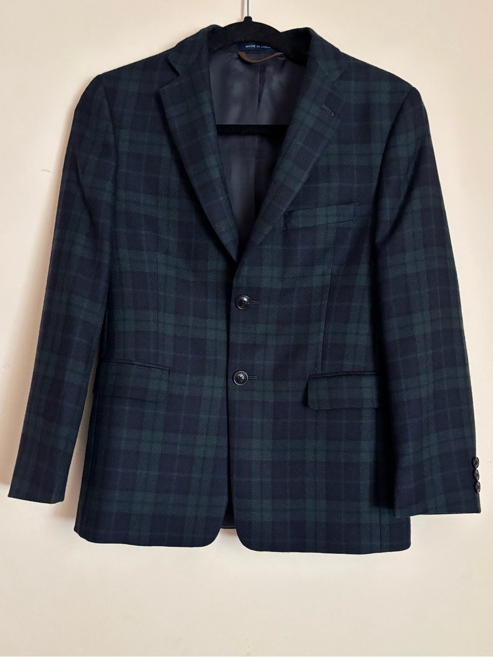 Joseph Abboud Blackwatch Plaid Blazer in Dark Green & Navy 100%Wool for Kids